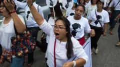 ဗစ်တိုးရီးယားအမှု တရားမျှတမှုရှိရေး ရန်ကုန်က ဆန္ဒပြပွဲတစ်ခု