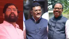 एकनाथ शिंद, प्रताप सरनाईक आणि चंद्रशेखर बावनकुळे