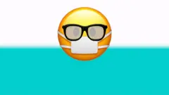 A glasses emoji and face mask emoji
