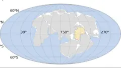Mapa del próximo supercontinente basado en una proyección