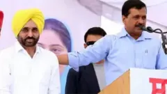పంజాబ్‌లో ఆమ్ ఆద్మీ పార్టీ ముఖ్యమంత్రి అభ్యర్థి భగవంత్ మాన్‌తో కేజ్రివాల్