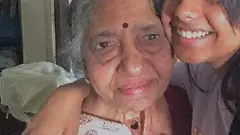 Nalini avec sa petite-fille Janani