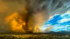 Un tornado de fuego en California