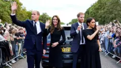 विलियम र केटसँगै ह्यारी र मेगन