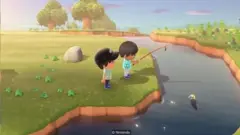 電子遊戲《動物森友會》（Animal Crossing）配樂輕柔，還有海浪拍打海岸的水聲。