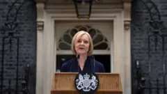 Liz Tras ispred Dauning strit 10 u Londonu