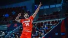 Türkiye'nin Sırbistan'a yenildiği maçtan bir smaç görüntüsü