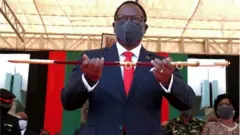 President Lazarus Chakwera win historic elections last month