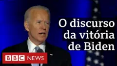 Em discurso de tom conciliatório, presidente eleito dos EUA, Joe Biden, convoca democratas e republicanos a cooperarem e diz que prioridade é resolver pandemia de coronavírus.