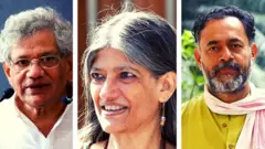 सीताराम येचुरी, जयती घोष, योगेंद्र यादव