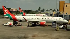 Diyaaradda Kenya Airways xilli ay ka duuleysay garoonka Jommo Kenyatta 17-kii bishii June 2019