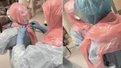 Madaktari imewabidi kutumia mifuko ya plastiki ili kujikinga na maambukizi