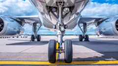 Plane landing gear.