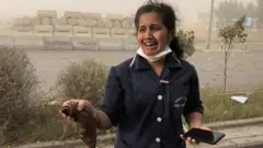 A person cries after witnessing the explosion in Beirut, 4 August 2020