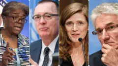 [ከግራ ወደ ቀኝ] ሊንዳ ቶማስ-ግሪንፊልድ፣ ጄፈሪ ፌልትማን፣ ሳማንታ ፓዎር እና ማርክ ሎውኮክ