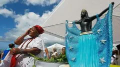 Cerimônia em homenagem a Iemanjá, no Rio Vermelho, em Salvador, em 02 de fevereiro de 2020