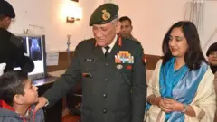 جنرل بپن راوت اور ان کی اہلیہ مدھولیکا راوت