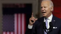 U.S. President Joe Biden delivers a primetime speech at Independence National Historical Park September 1, 2022 in Philadelphia, Pennsylvania.