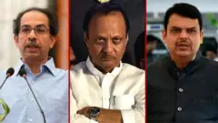 उद्धव ठाकरे अजित पवार आणि देवेंद्र फडणवीस