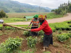 Mu gitondo cyo ku wa kabiri abagore bari guhinga ku muhanda hafi y'umupaka wa Gatuna