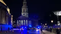 Police cordon at Trafalgar Square