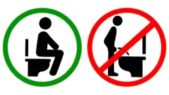 Señalización que prohíbe orinar de pie