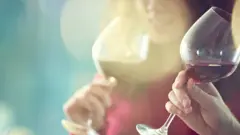 Red wine drinking