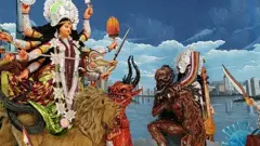 মহিষাসুরকে সাধারণত দানব হিসেবে তুলে ধরা হলেও এবারের দুর্গাপূজায় তাকে করোনাভাইরাস হিসেবে দেখানো হয়েছে। অসুর এবং অন্যান্যা আদিবাসী সম্প্রদায় এর প্রতিবাদ জানিয়েছেন।