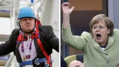 Boris Johnson y Angela Merkel