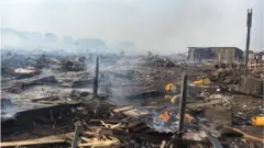 Fire burn di biggest wood market for West Africa