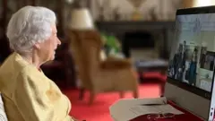 The Queen on a video call at Windsor Castle