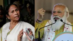 મમતા બેનરજી અને નરેન્દ્ર મોદી