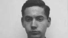 Picture of Theodore Hall that was used in his security badge in Los Alamos