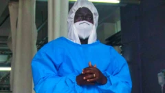 A medic at Mubende Regional Referral Hospital in Uganda -24 September 2022