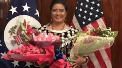 မြန်မာနိုင်ငံဆိုင်ရာအမေရိကန်သံရုံးက ပေးတဲ့ Women of Change ဆု ရရှိစဉ်