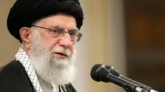 Supreme Leader Ayatollah Ali Khamenei addressing a meeting in Tehran, Iran, 08 January 2020