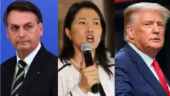 Montagem com fotosbet365 starJair Bolsonaro, Keiko Fujimori e Donald Trump