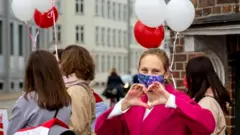 Yulia taking part in a demonstration held in Copenhagen, last year