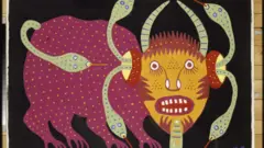 La pintura "¡Maldita sea la guerra nuclear!" de la artista ucraniana Maria Primachenko