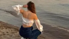 Alina pictured last summer in Ukraine
