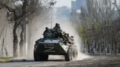 Russian forces in Mariupol on 15 April
