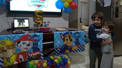 Joaquim durante festa de aniversário