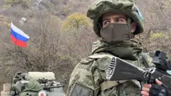 Dadivank'taki Rus barış gücü askerleri