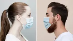 Hombre y mujer con mascarilla