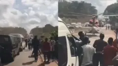 Helicopter land for road