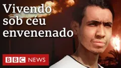 Chamas por queima de gás em estação de petróleo