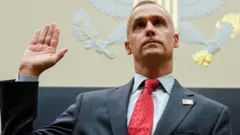 Corey Lewandowski, former Trump campaign manager, is sworn in to testify