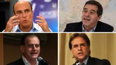 Daniel Martínez, Ernesto Talvi, Guido Manini Ríos y Luis Lacalle Pou