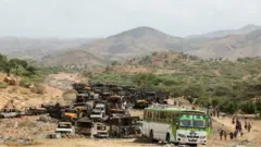 ትግራይ ውስጥ ቀደም ሲል በተደረጉ ውጊያዎች ወደሙ ተሽከርካሪዎች