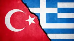 Türkiye ve Yunanistan bayrakları